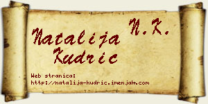 Natalija Kudrić vizit kartica